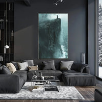 Dramatic Cliffside Mystery Artistic Print PosterGoat
