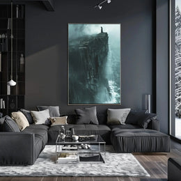 Dramatic Cliffside Mystery Artistic Print PosterGoat