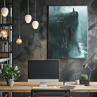 Dramatic Cliffside Mystery Artistic Print PosterGoat