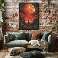 Dramatic Cowboy Adventure Poster in Futuristic Sci-Fi Style PosterGoat