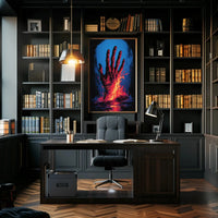 Dramatic Hand Of Fire Artistic Pop Culture Poster PosterGoat