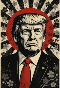 Dramatic Leadership Pop Art Poster with Patriotic Undertones PosterGoat