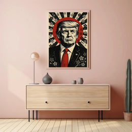 Dramatic Leadership Pop Art Poster with Patriotic Undertones PosterGoat
