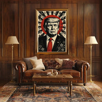 Dramatic Leadership Pop Art Poster with Patriotic Undertones PosterGoat