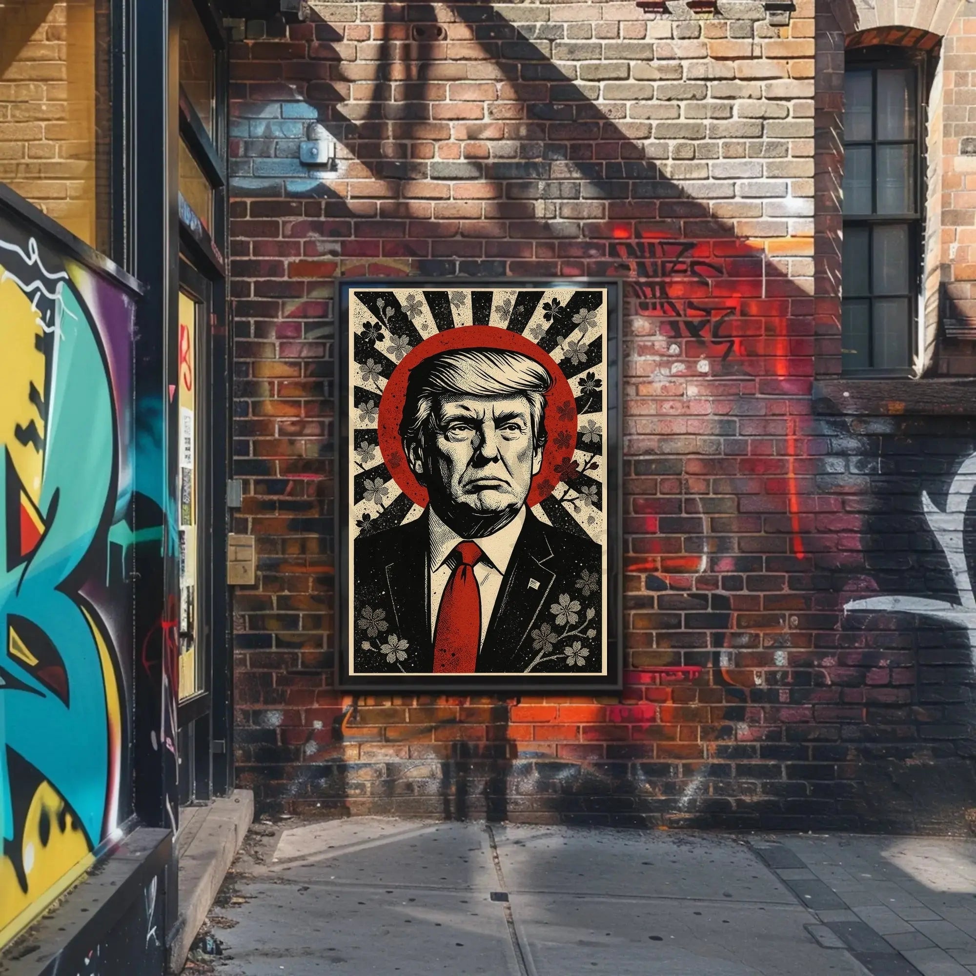 Dramatic Leadership Pop Art Poster with Patriotic Undertones PosterGoat