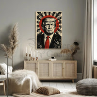 Dramatic Leadership Pop Art Poster with Patriotic Undertones PosterGoat