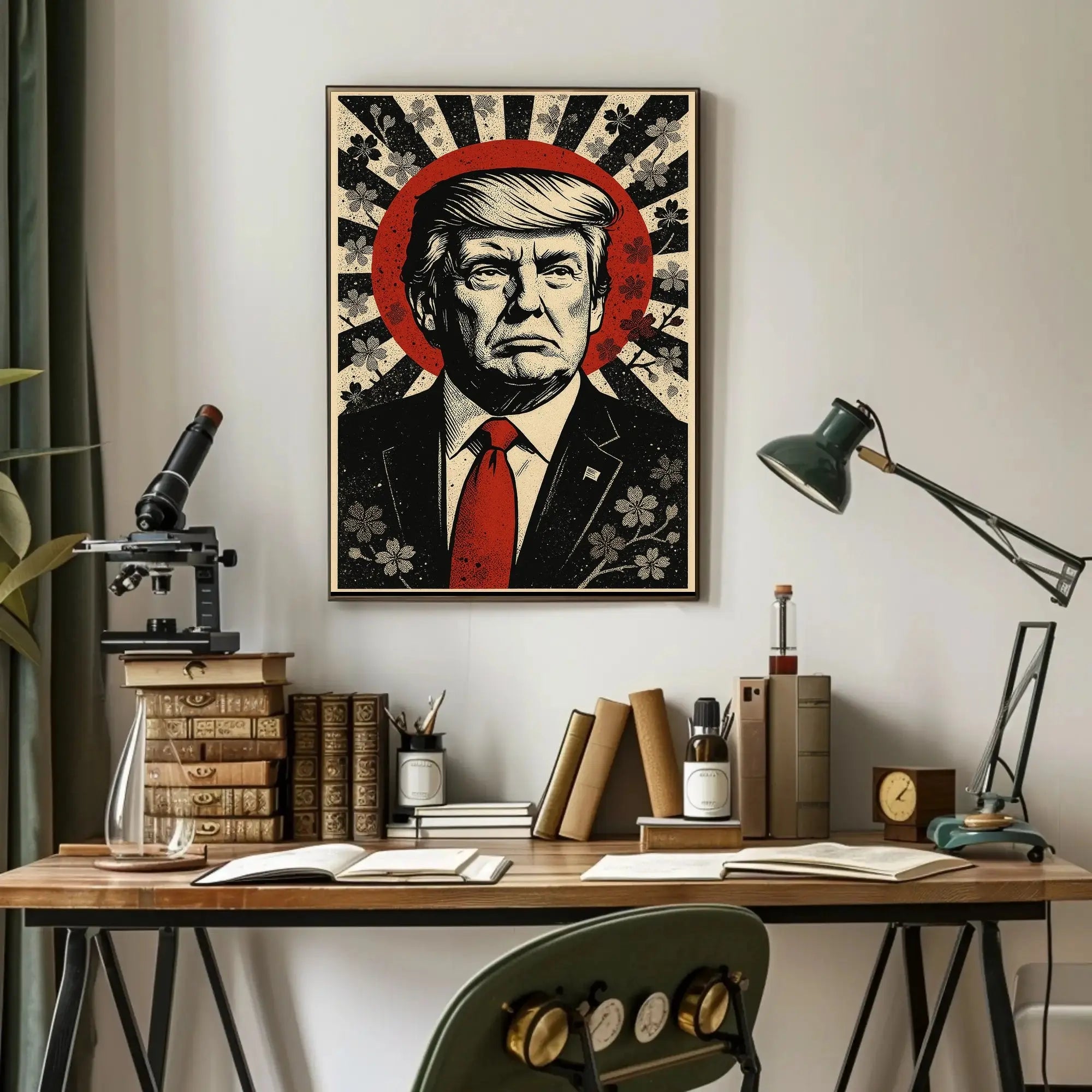 Dramatic Leadership Pop Art Poster with Patriotic Undertones PosterGoat