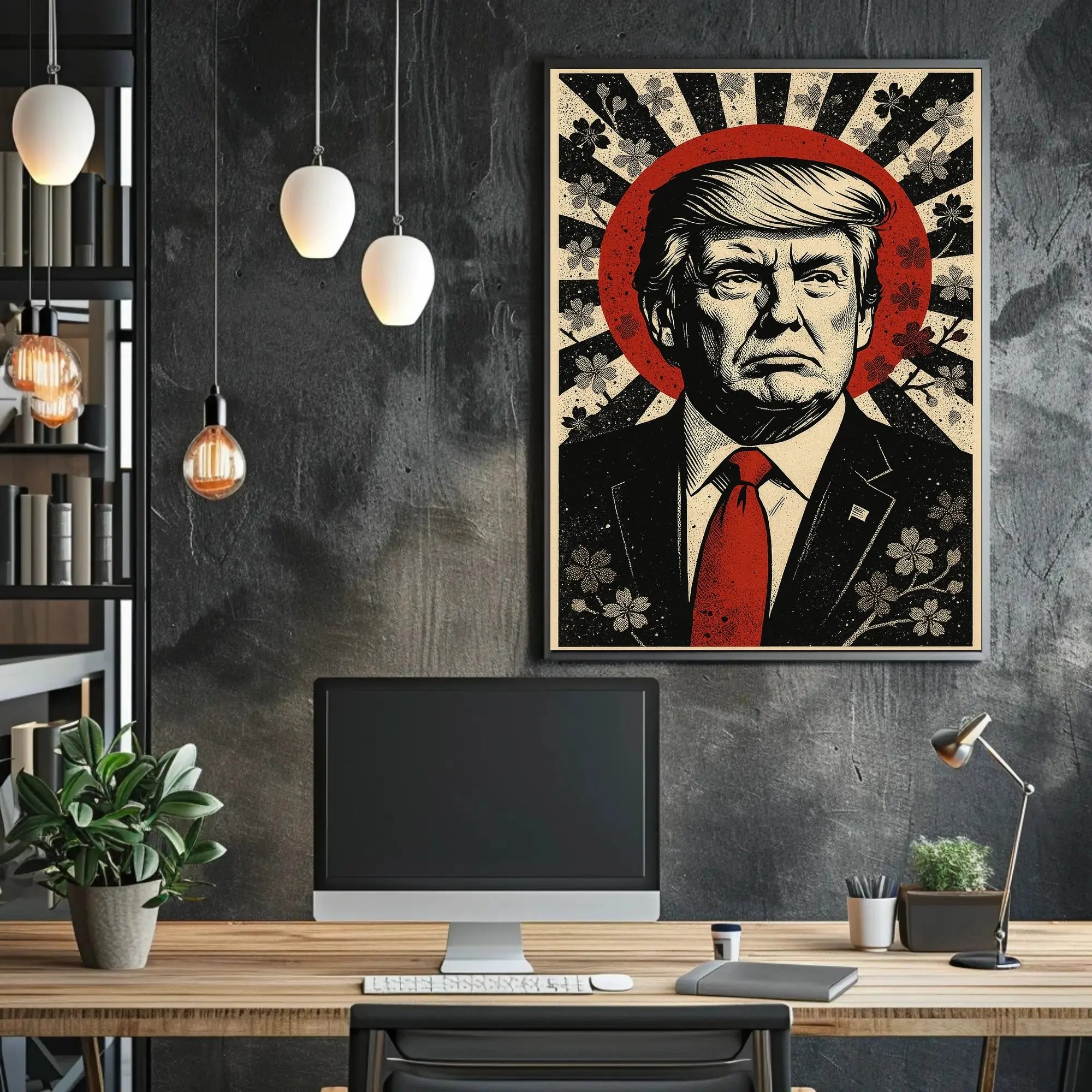 Dramatic Leadership Pop Art Poster with Patriotic Undertones PosterGoat