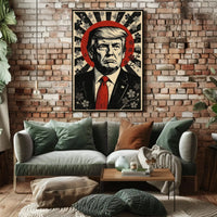 Dramatic Leadership Pop Art Poster with Patriotic Undertones PosterGoat