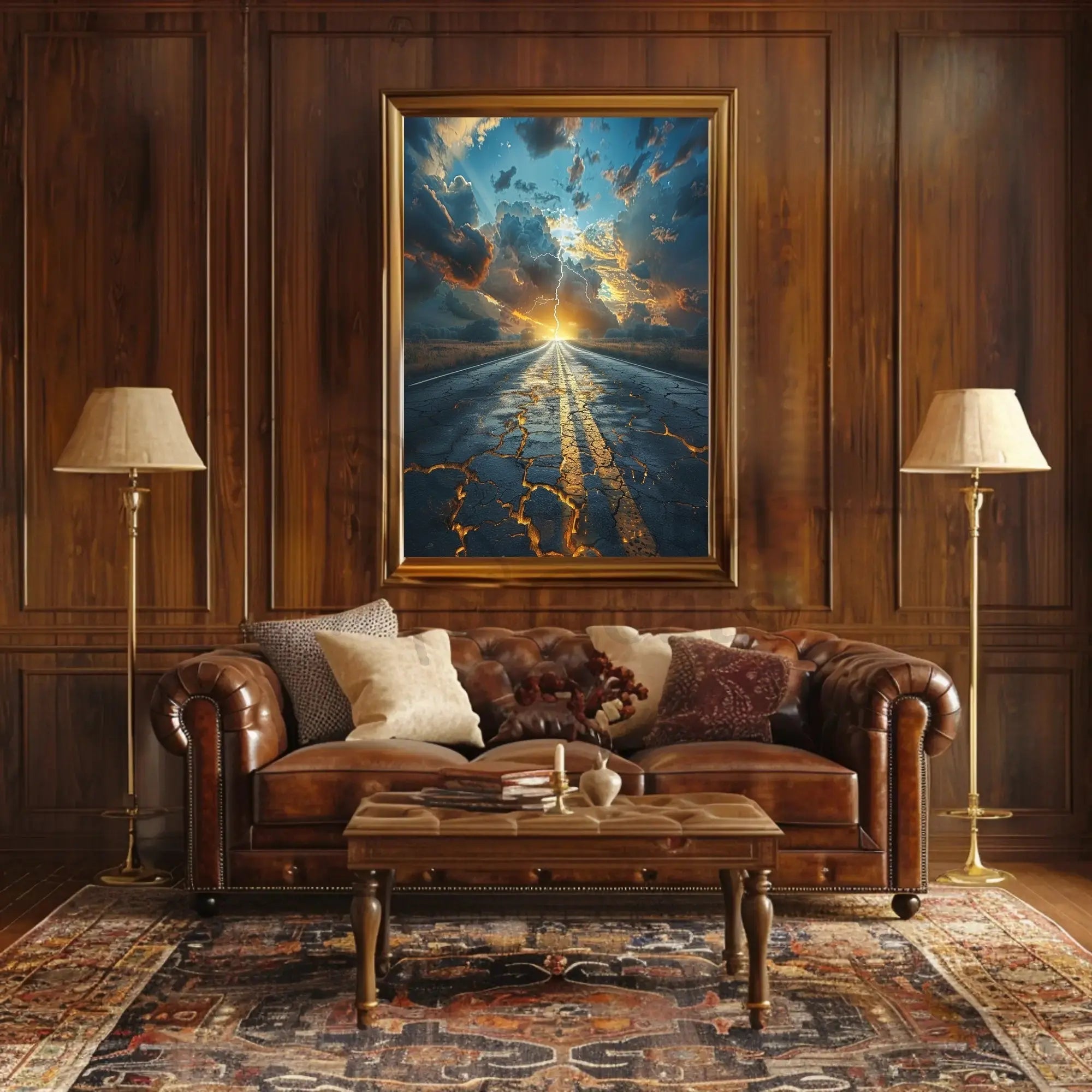 Dramatic Lightning Landscape Surreal Art Poster, Abstract and Artistic PosterGoat