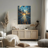 Dramatic Lightning Landscape Surreal Art Poster, Abstract and Artistic PosterGoat
