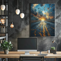 Dramatic Lightning Landscape Surreal Art Poster, Abstract and Artistic PosterGoat