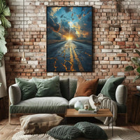 Dramatic Lightning Landscape Surreal Art Poster, Abstract and Artistic PosterGoat