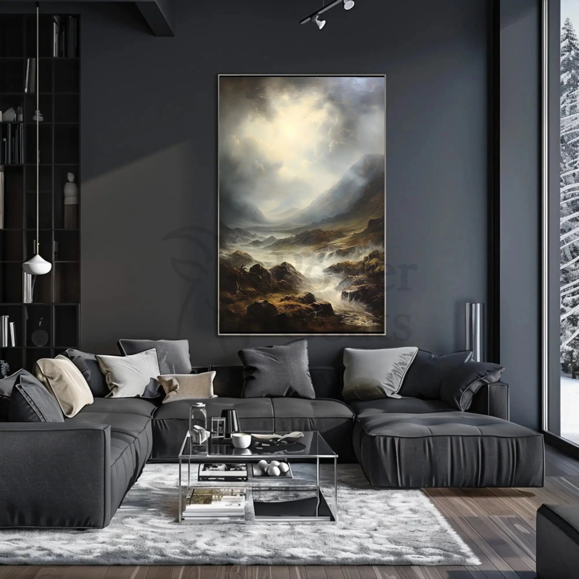 Dramatic Mountain Landscape Artwork: National Park Poster PosterGoat