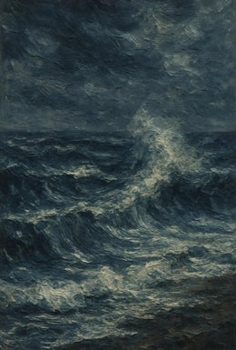 Dramatic Ocean Seascape Art: Impressionist Waves Poster PosterGoat