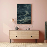 Dramatic Ocean Seascape Art: Impressionist Waves Poster PosterGoat