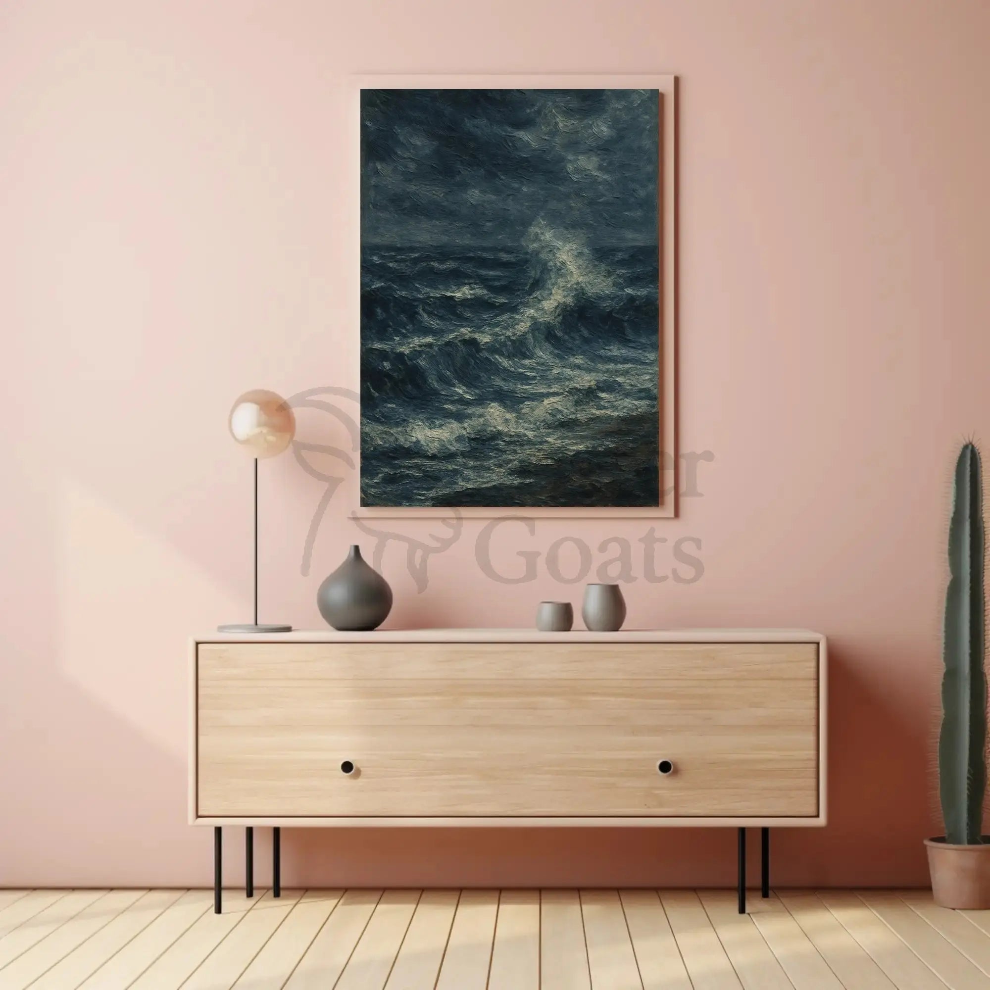 Dramatic Ocean Seascape Art: Impressionist Waves Poster PosterGoat