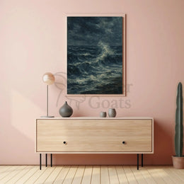Dramatic Ocean Seascape Art: Impressionist Waves Poster PosterGoat