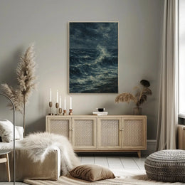 Dramatic Ocean Seascape Art: Impressionist Waves Poster PosterGoat