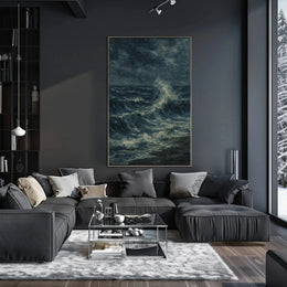 Dramatic Ocean Seascape Art: Impressionist Waves Poster PosterGoat