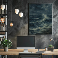 Dramatic Ocean Seascape Art: Impressionist Waves Poster PosterGoat