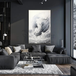 Dramatic Ocean Wave Japanese-Style Artistic Poster PosterGoat