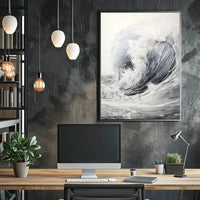 Dramatic Ocean Wave Japanese-Style Artistic Poster PosterGoat