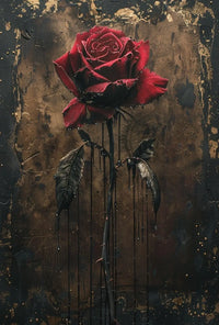 Dramatic Red Rose Art Poster: Abstract, Artistic, or Pop Culture Poster PosterGoat