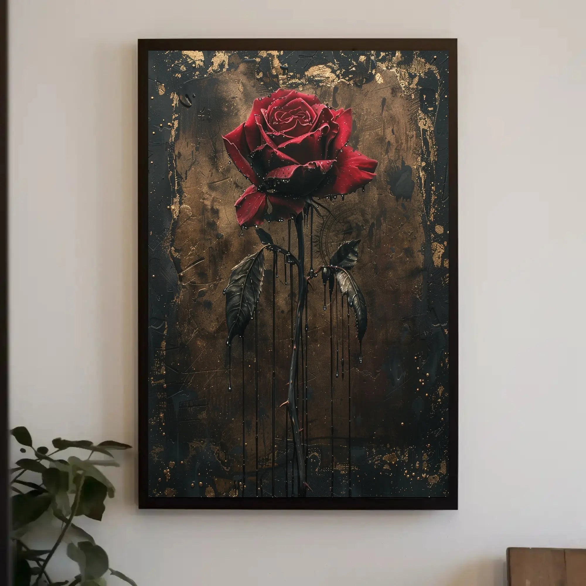 Dramatic Red Rose Art Poster: Abstract, Artistic, or Pop Culture Poster PosterGoat