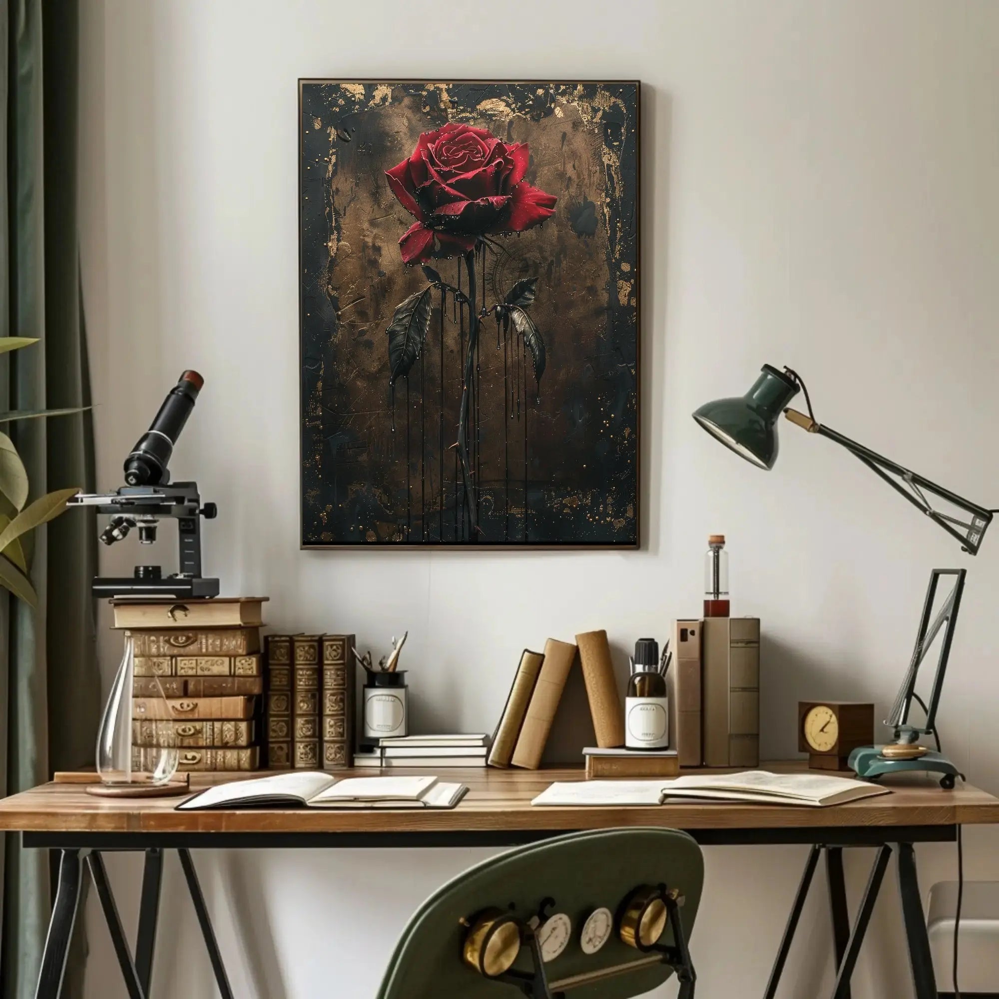 Dramatic Red Rose Art Poster: Abstract, Artistic, or Pop Culture Poster PosterGoat
