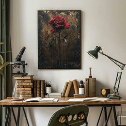 Dramatic Red Rose Art Poster: Abstract, Artistic, or Pop Culture Poster PosterGoat