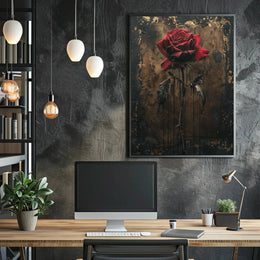 Dramatic Red Rose Art Poster: Abstract, Artistic, or Pop Culture Poster PosterGoat