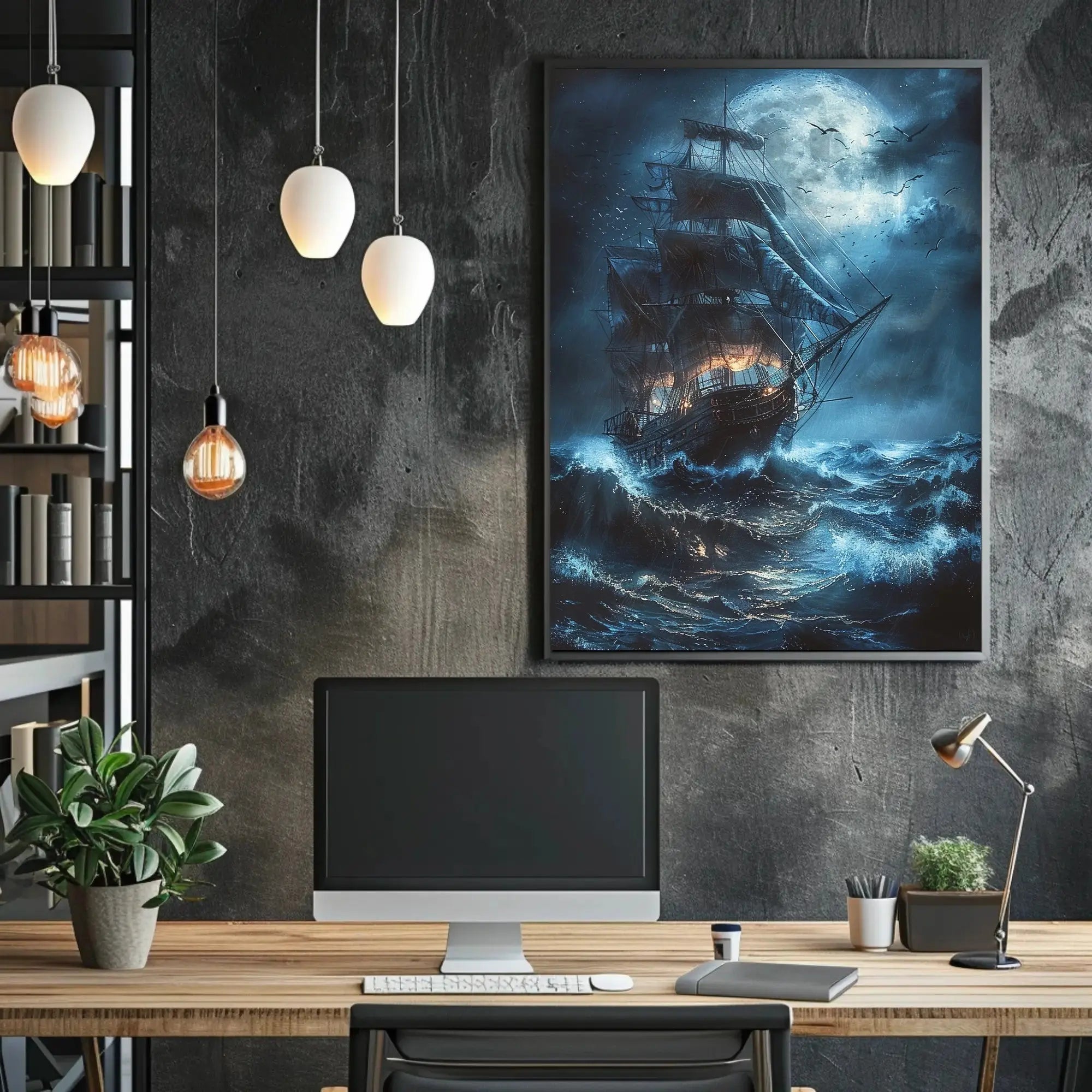 Dramatic Sailing Ship Adventure Artistic or Pop Culture Poster PosterGoat