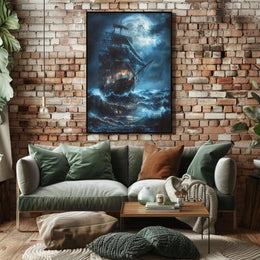 Dramatic Sailing Ship Adventure Artistic or Pop Culture Poster PosterGoat