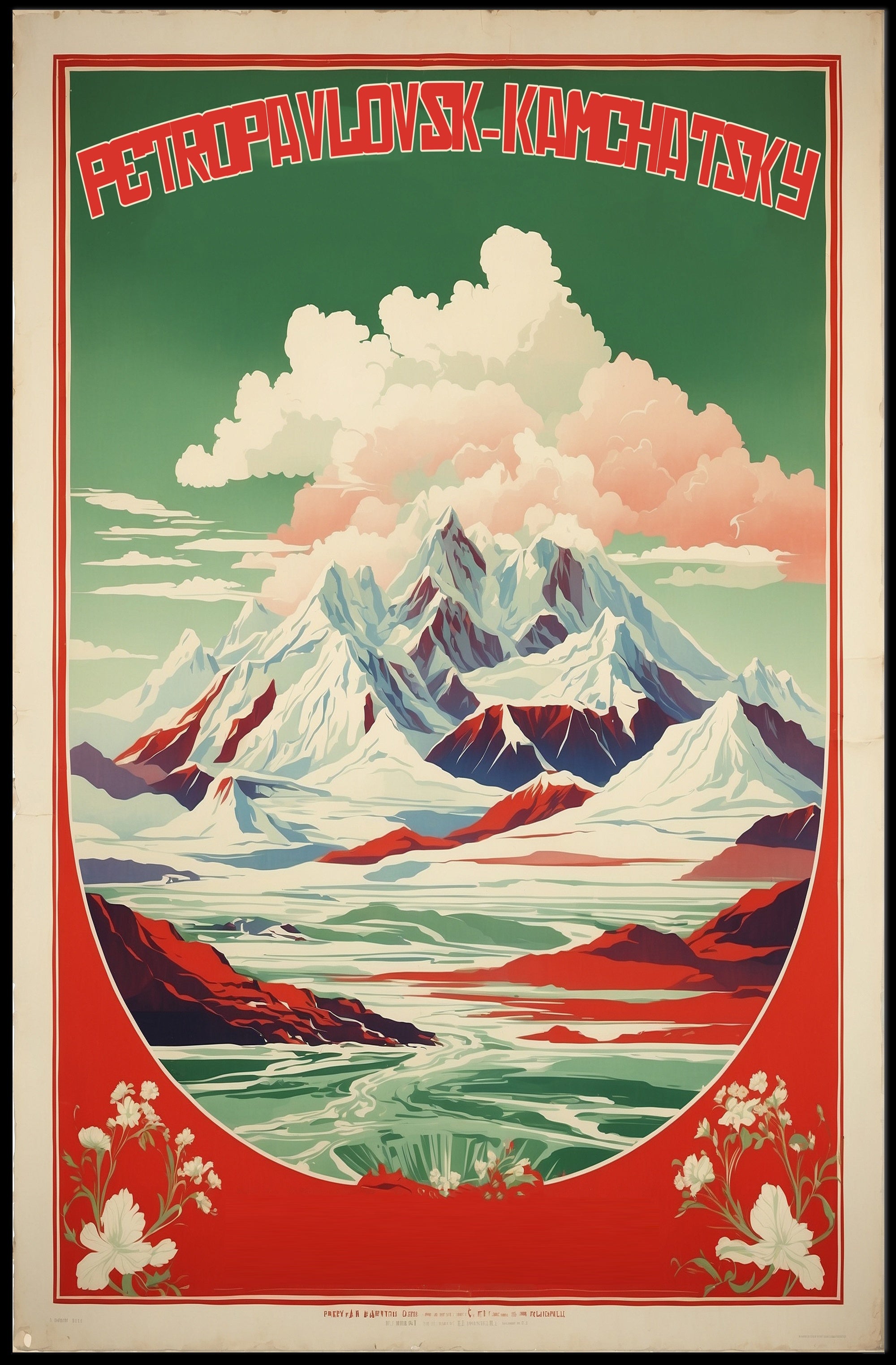 Dramatic Vintage Landscape Adventure Travel Poster PosterGoat