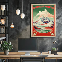 Dramatic Vintage Landscape Adventure Travel Poster PosterGoat
