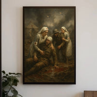 Dramatic World War I Battlefield Scene Historical Poster PosterGoat