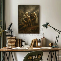 Dramatic World War I Battlefield Scene Historical Poster PosterGoat