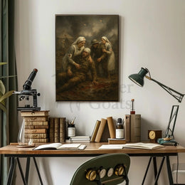 Dramatic World War I Battlefield Scene Historical Poster PosterGoat