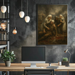 Dramatic World War I Battlefield Scene Historical Poster PosterGoat