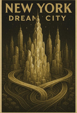 Dream City New York Artistic Travel Poster PosterGoat