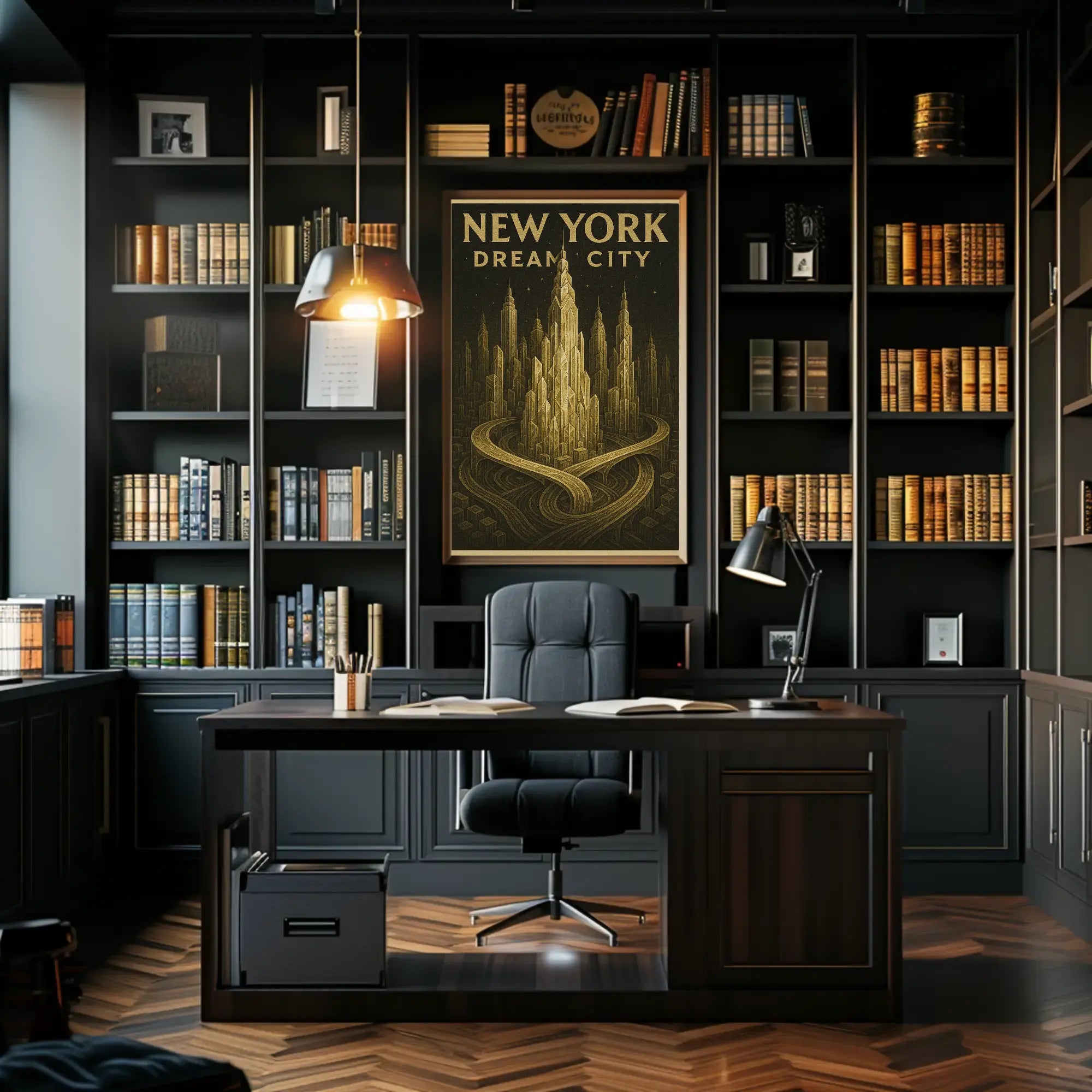 Dream City New York Artistic Travel Poster PosterGoat