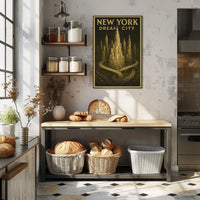 Dream City New York Artistic Travel Poster PosterGoat