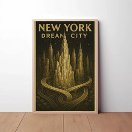 Dream City New York Artistic Travel Poster PosterGoat