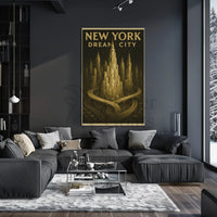 Dream City New York Artistic Travel Poster PosterGoat