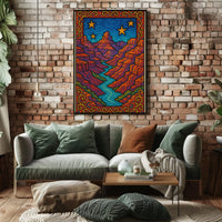 Dreamlike Canyon Scene with Stars National Park Poster PosterGoat