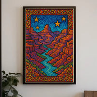 Dreamlike Canyon Scene with Stars National Park Poster PosterGoat