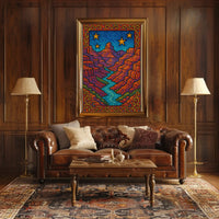 Dreamlike Canyon Scene with Stars National Park Poster PosterGoat