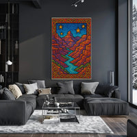 Dreamlike Canyon Scene with Stars National Park Poster PosterGoat