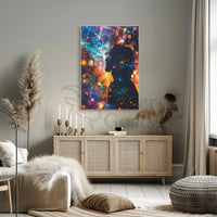 Dreamlike Silhouette with Cosmic Lights Abstract, Artistic Poster PosterGoat